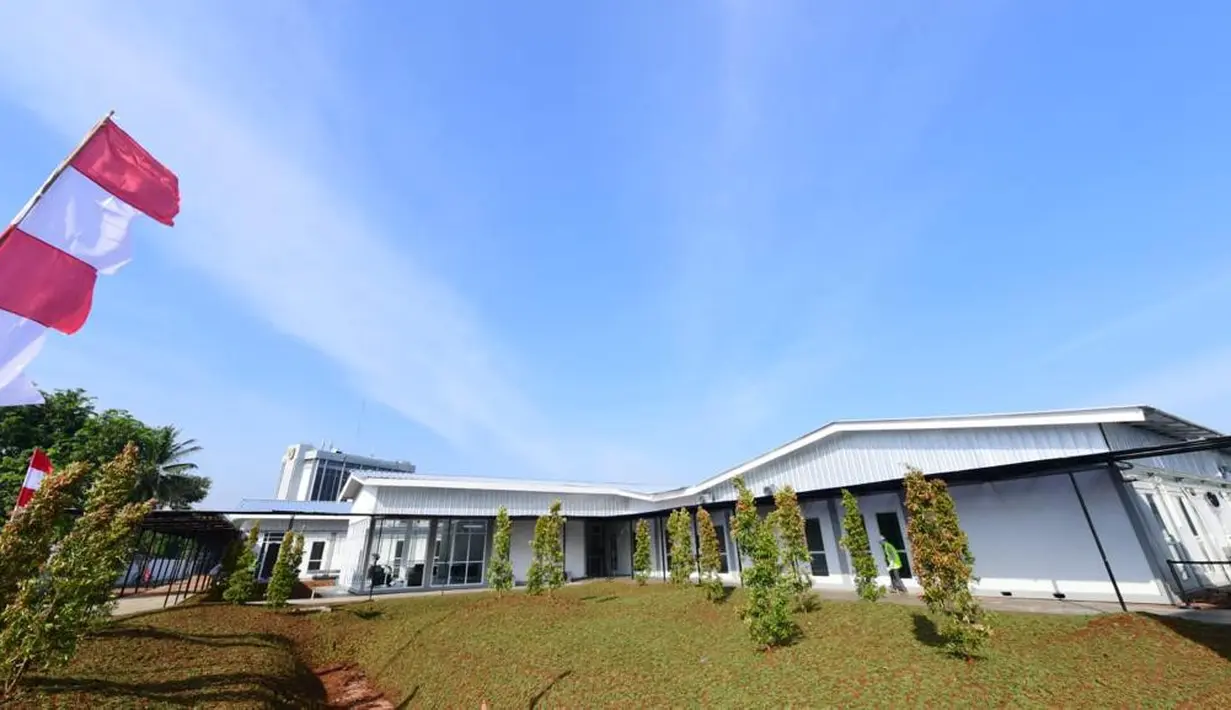 Rumah Sakit (RS) Modular Pertamina yang berlokasi di Tanjung Duren, Jakarta, Jumat (6/8/2021). Rumah sakit yang berdiri di atas lahan seluas 4,2 hektare tersebut memiliki luas bangunan mencapai 11.300 meter persegi. (Dok. Biro Pers Sekretariat Presiden)