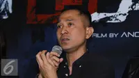 Aktor Lukman Sardi pada saat jumpa pres produksi film action berjudul "Lelawa" di kawasan SCBD, Jakarta, Senin (19/12/2016). (Liputan6.com/Herman Zakharia)