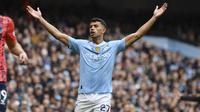 Reaksi kecewa gelandang Manchester City, Matheus Nunes saat menghadapi Everton pada laga pekan ke-24 Premier League 2023/2024 di Etihad Stadium, Manchester, Sabtu (10/2/2024). (AP Photo/Rui Vieira)