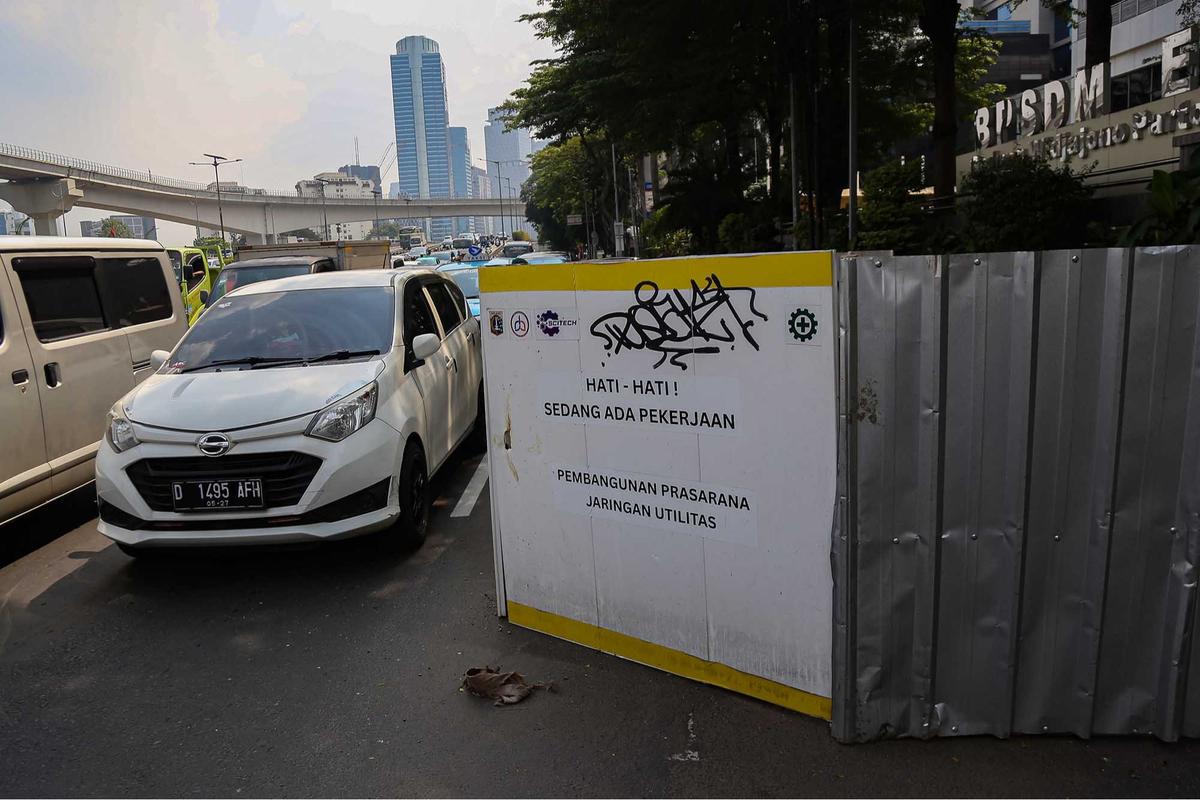FOTO: Proyek Galian Bikin Macet di Sejumlah Titik di Ibukota Jakarta