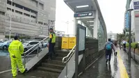 Genangan Air Surut, Eskalator Stasiun MRT Bundaran HI Belum Beroperasi
