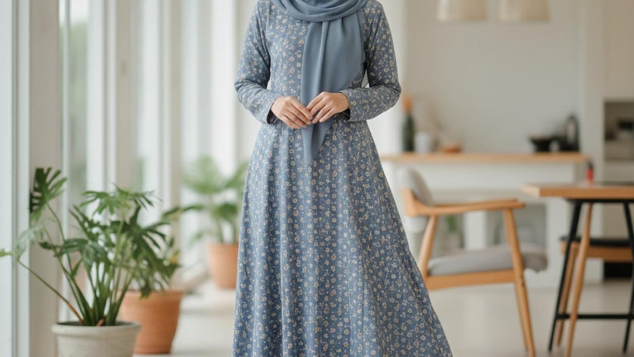 Gamis dengan Motif Minimalis