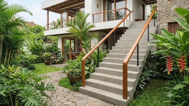Tangga Lurus dengan Kemiringan Landai