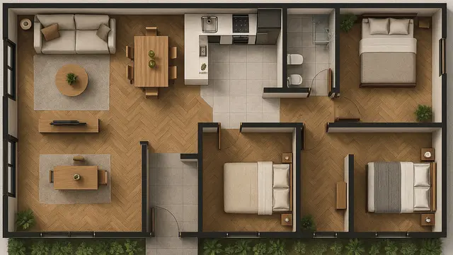 7 Model Desain Rumah 6x12 Tiga Kamar, Nyaman dan Fungsional untuk Keluarga Modern