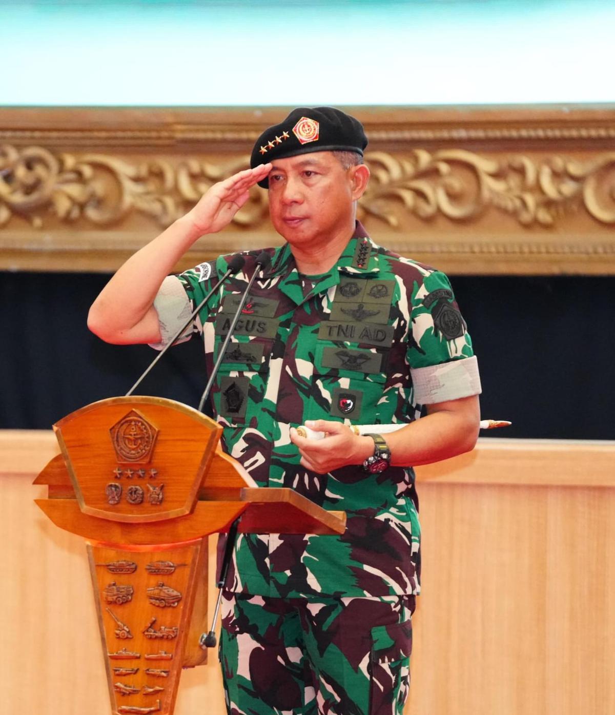 Panglima TNI Jenderal TNI Agus Subiyanto Pimpin Kenaikan Pangkat Pati TNI