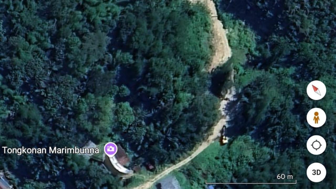 Lokasi tambang galian C di daerah Tikala yang ditemukan oleh Forum Komunitas Hijau (FKH).