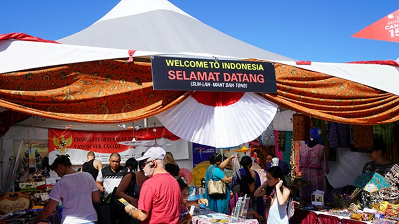Stand RI di Surrey Fusion Festival 2017, Kanada yang menang Best Dressed Pavilion 2017. (Dokumentasi KJRI Vancouver)
