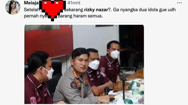 Unggahan seputar Rizky Nazar. (Foto: Dok. Twitter)