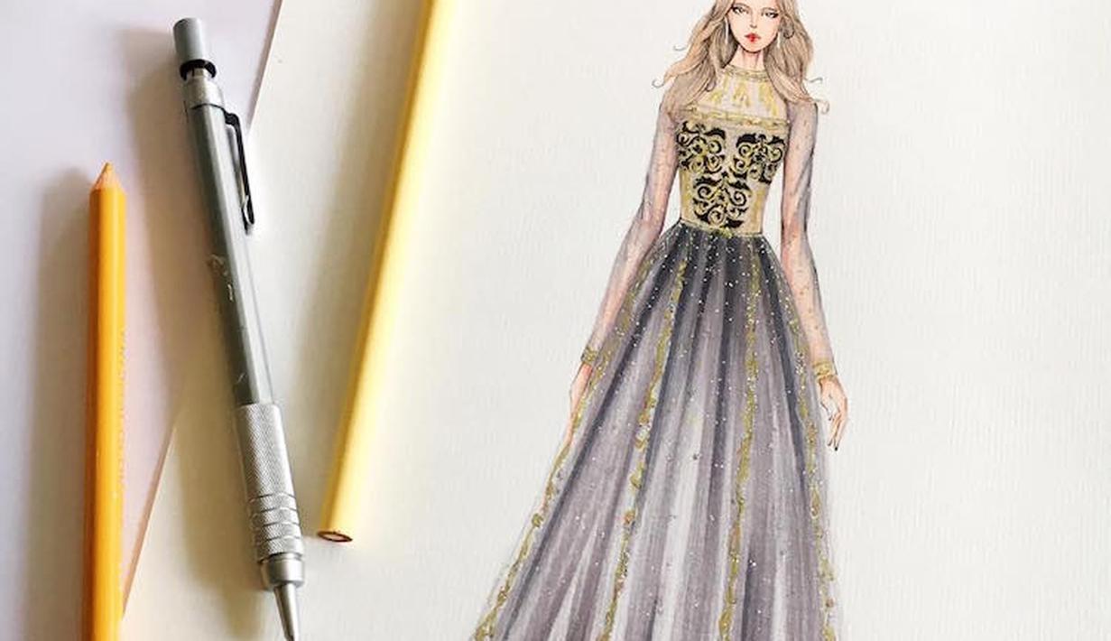 Sketsa Gambar Gaun Eris Tran Ini Bikin Iri Karena Cantik ...