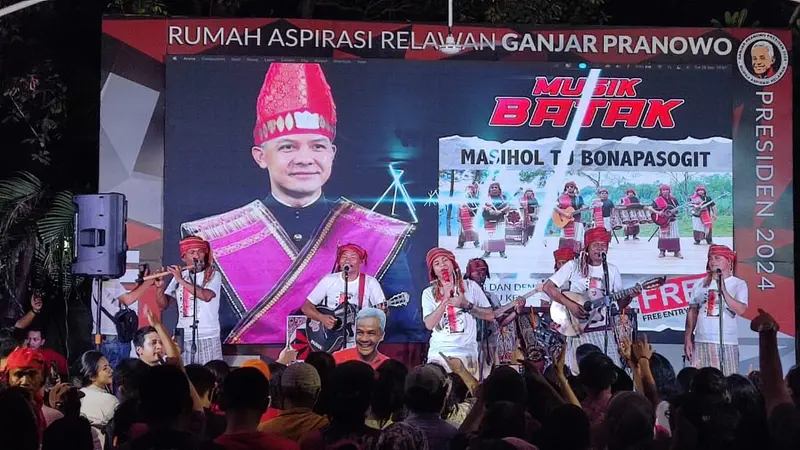 Musik Batak bersama Marsada Star, di Rumah Aspirasi Rumah Aspirasi Ganjar Pranowo Presiden 2024, Selasa (26/9/23) malam (Istimewa)