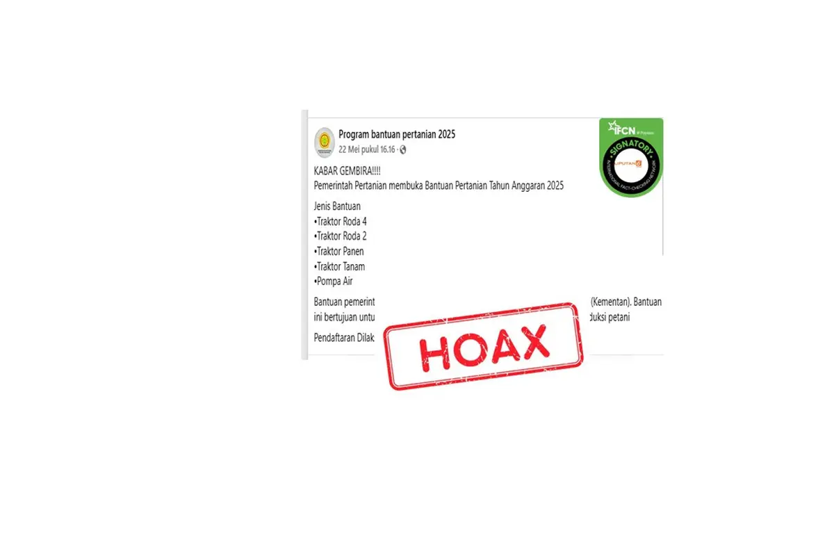 Cek fakta bantuan alat pertanian dari Kementan