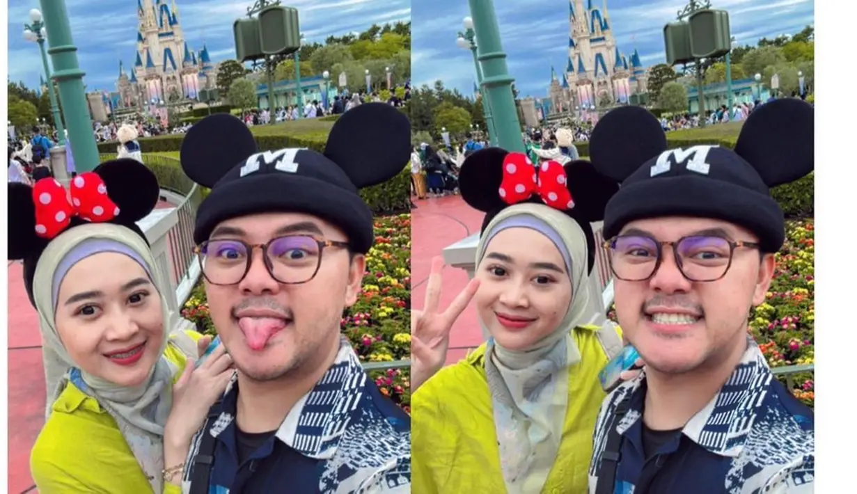 Dalam rangka menemani sang istri 'menunaikan' tugas kerjanya, kesempatan itu juga dipakai Danang dan Hemas untuk liburan berdua. Tampak pasangan yang menikah pada 12 Desember 2021 itu begitu bahagia bisa pergi berlibur ke luar negeri setelah menikah satu setengah tahun yang lalu. (Liputan6.com/IG/@danang_official91)