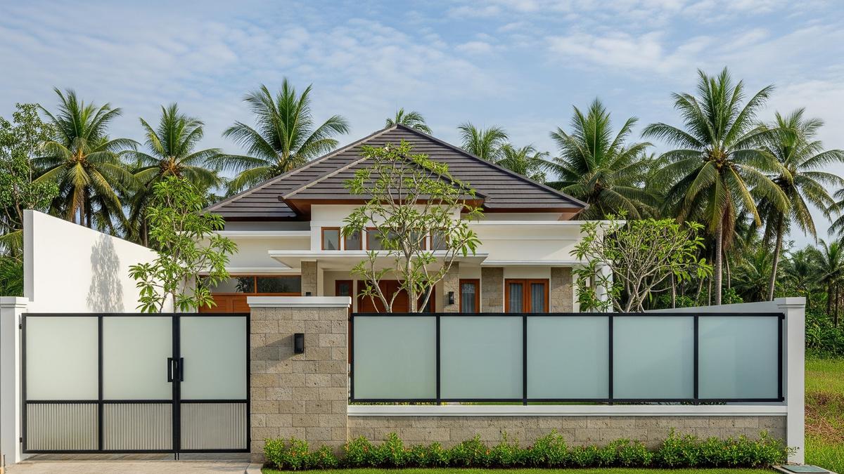 9 Model Pagar Besi Kombinasi Kaca Tempered Privasi Aman dari Luar, Hunian Modern