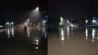 Banjir akibat meluapnya air dari anak Sungai Citarum melumpuhkan Jalan Raya Dayeuhkolot, Kabupaten Bandung, Jawa Barat, Rabu, 6 Maret 2019. (Foto: Warga Dayeuhkolot Gandi)