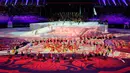 Sejumlah penari saat Upacara Pembukaan Sea Games Asia Tenggara ke-29 di Kuala Lumpur, Malaysia, Sabtu, (19/08/2017). (AP Photo / Vincent Thian)