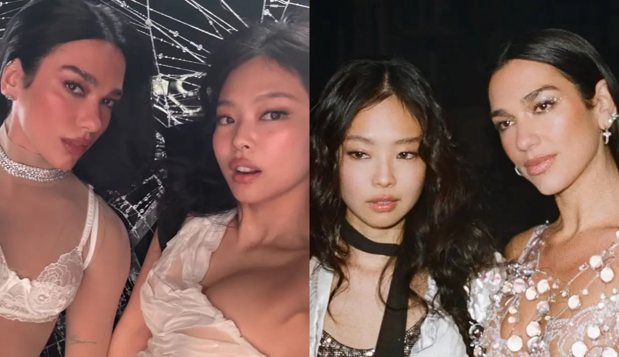 Di tengah parade rilis lagu solo, Jennie BLACKPINK juga merilis kolaborasinya dengan Dua Lipa. Keduanya tampil kompak dengan busana yang berani dan estetik [@jennierubyjane @dualipa]