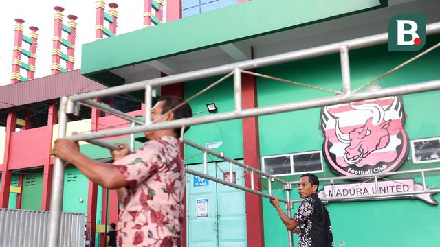 FOTO Persiapan Stadion Bangkalan