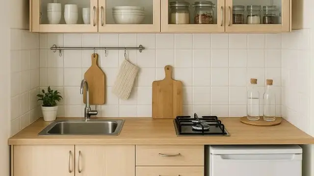 Model Dapur Rumah Type 36 Sederhana dengan Kabinet Gantung