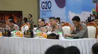 Wakapolri Komjen Gatot Eddy Pramono memimpin kegiatan tactical floor game (TFG) untuk menyusun taktik dan strategi yang akan diterapkan pelaksanaan pengamanan KTT G20 di Bali. (Foto: Humas Polri)