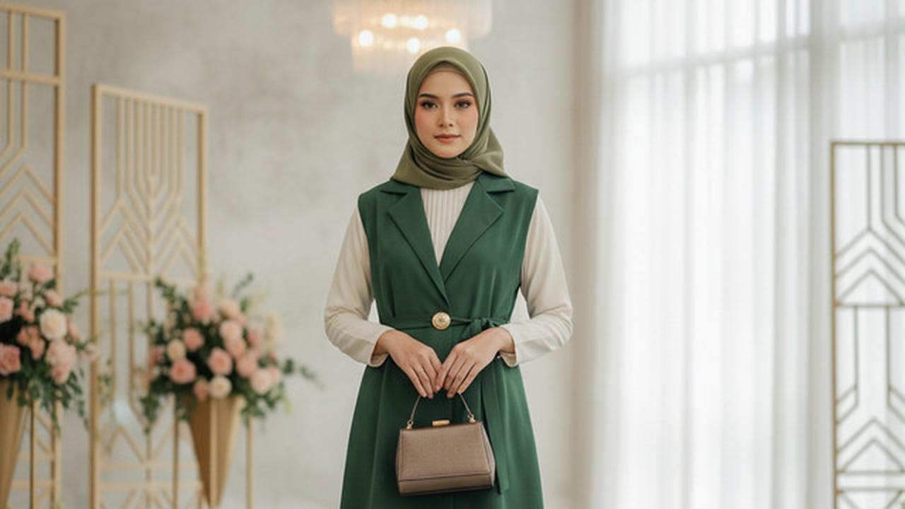 7 Model Gamis Terbaru Kombinasi Rompi, Tampil Modis dan Elegan untuk Segala Acara