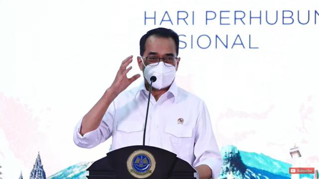 Menteri Perhubungan (Menhub) Budi Karya Sumadi dalam Kick Off Harhubnas 2021, Rabu (1/9/2021).