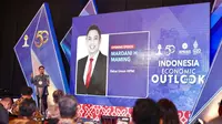 Ketua Umum Badan Pengurus Pusat (BPP) HIPMI Mardani H. Maming dalam acara Indonesia Economic Outlook 2022, di Financial Hall CIMB Niaga, Jakarta, Rabu (26/1/2022). (Dok HIPMI)