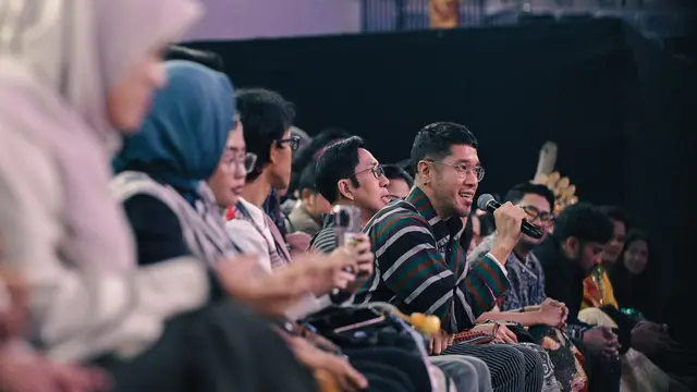 Rama Dauhan dalam konferensi pers Pagelaran Sabang Merauke 2026 di Indonesia Arena, Senayan, Jakarta, Jumat (21/8/2026). (dok Pagelaran Sabang Merauke)