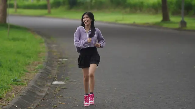 wanita januari lari olahraga