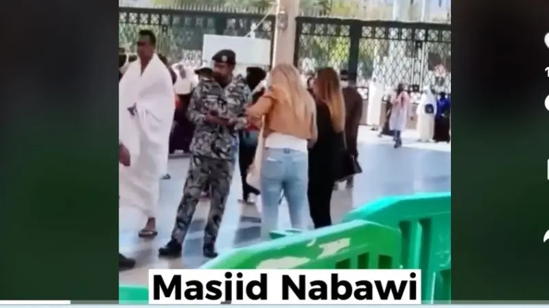 Viral Video 2 Wanita Tanpa Hijab Ingin Masuk ke Masjid Nabawi, Sikap Petugas Tuai Pujian
