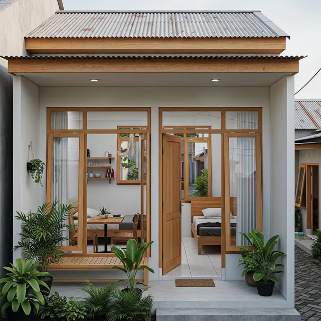 9 Inspirasi Rumah 6x8 2 Kamar di Lahan Sempit Kampung, Desain Minimalis Hemat Biaya