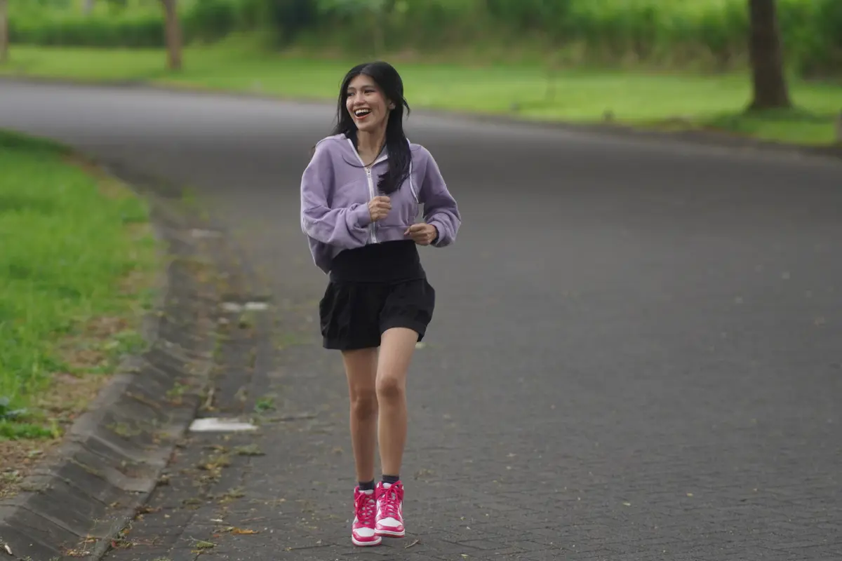 wanita januari lari olahraga