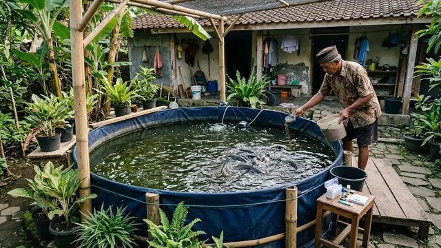 Trik Budidaya Lele Rumahan supaya Kolam Tetap Produktif Tanpa Sering Ganti Air Total/AI Generated