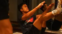 Tunggal putra Indonesia, Anthony Sinisuka Ginting, berlatih di Hotel Scandic, Aarhus, Denmark, Rabu (6/10/2021), jelang perhelatan Piala Thomas 2020. (PBSI)