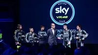 Konferensi pers peluncuran tim Moto2 dan Moto3 milik Valentino Rossi, Sky VR46 Racing Team di Milan, Italia, Jumat (10/2/2017). (Sky VR46 Racing Team)