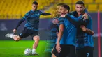 Cristiano Ronaldo akan melakoni laga debut bareng Al Nassr di Liga Pro Arab Saudi pada Senin (23/1/2023) dini hari WIB. CR7 nantinya akan menjamu sang pemuncak klasemen Al Ittifaq di Mrsool Park. Ronaldo sebelumnya harus absen dalam dua laga Al Nassr karena terkena sanksi yang didapat dari Manchester United. Berikut ini potret latihan Ronaldo menjelang debutnya di Al Nassr. (Twitter/@AlNassrFC)