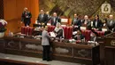 Pada penampilannya Ketua DPR RI, Puan Maharani tampil beda dalam memimpin forum tertinggi di parlemen ini. (Liputan6.com/Faizal Fanani)