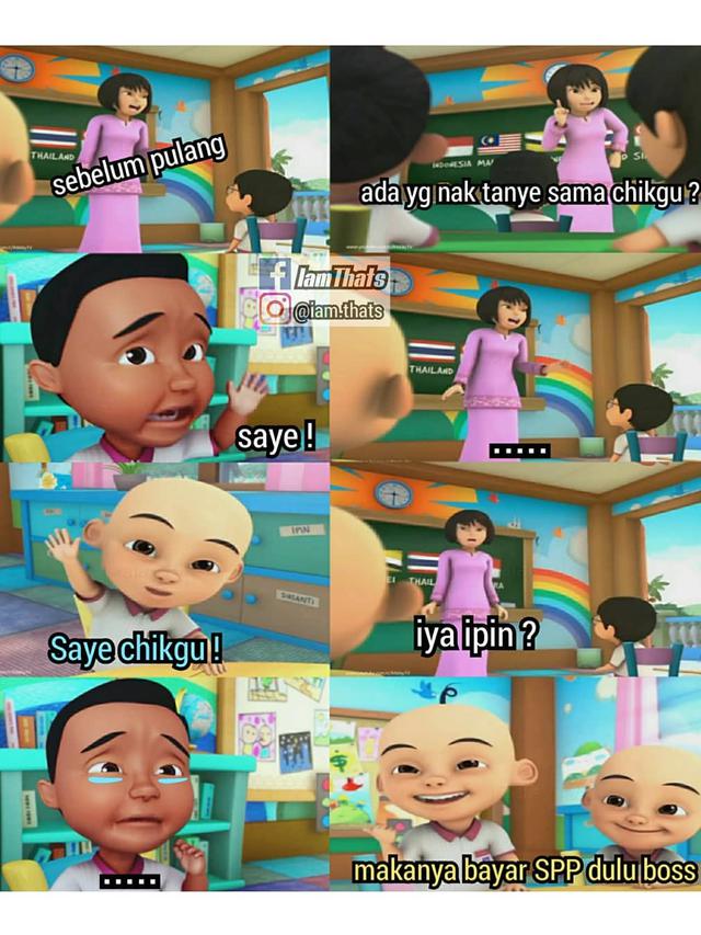 6 Meme Upin dan Ipin Bersama Teman-teman Ini Kocak Bikin Nyengir