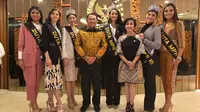 Ketua MPR RI Bambang Soesatyo mengangkat enam finalis Puteri Indonesia 2020 sebagai Duta Empat Pilar MPR RI (Dok.MPR RI)