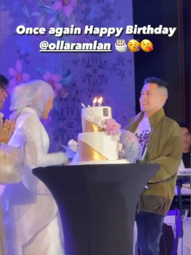 Olla Ramlan ultah ke-43, Aufar Hutapea Cipika cipiki (Foto: Instagram cut adis via ollaramlan)