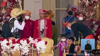 Presiden Jokowi ajak cucu di Upacara HUT ke-77 RI