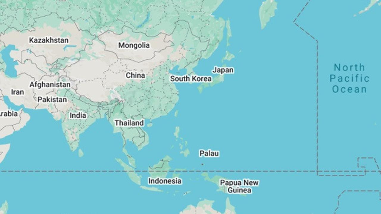 Ilustrasi letak geografis Palau.