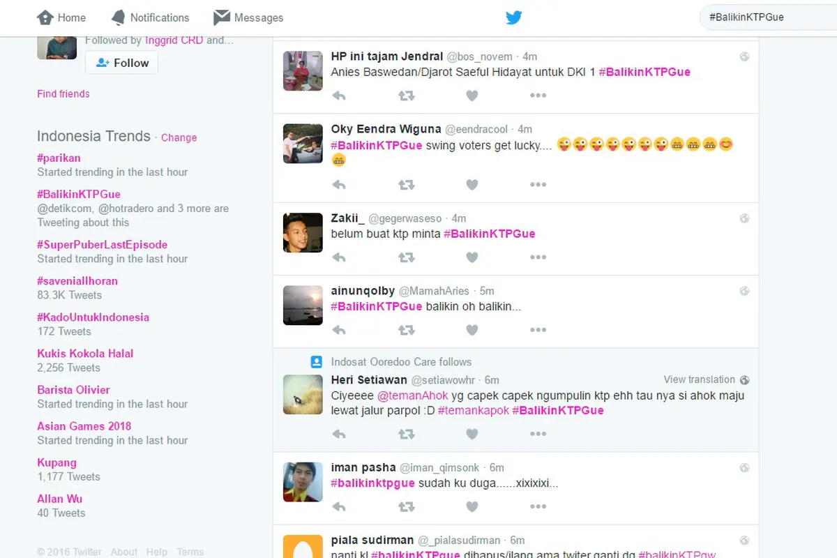 Trending Topic #BalikinKTPGue