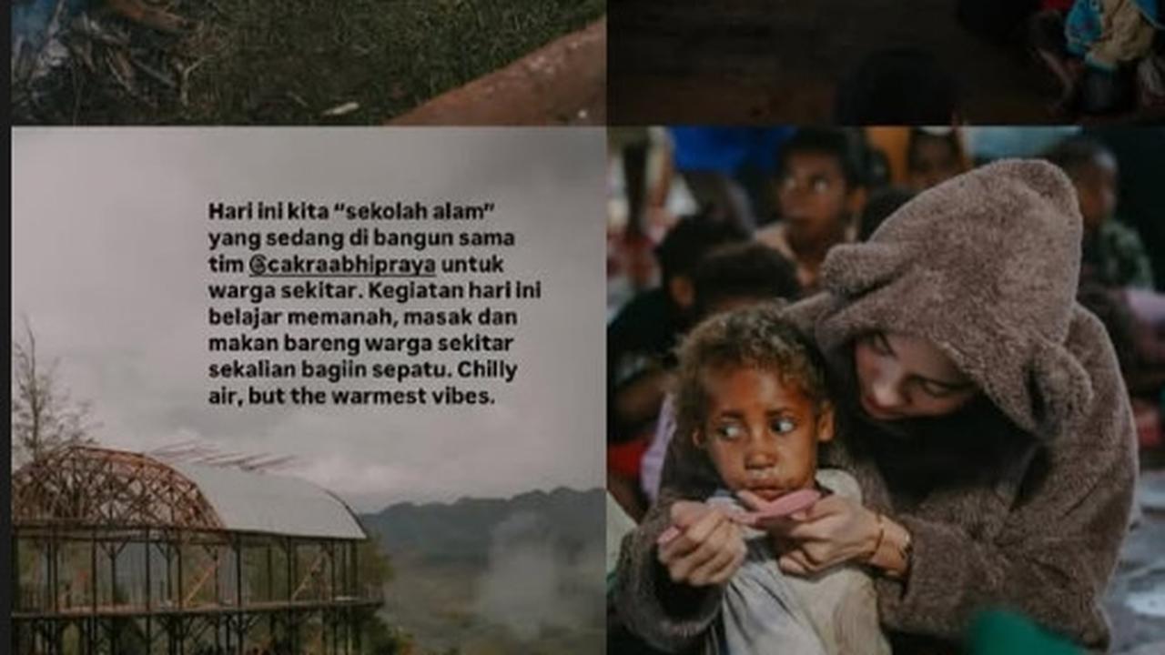 Potret Azizah Salsha Ikut Aksi Sosial di Wamena, Bantu Memasak hingga Bermain dan Bernyanyi Bersama Anak-Anak