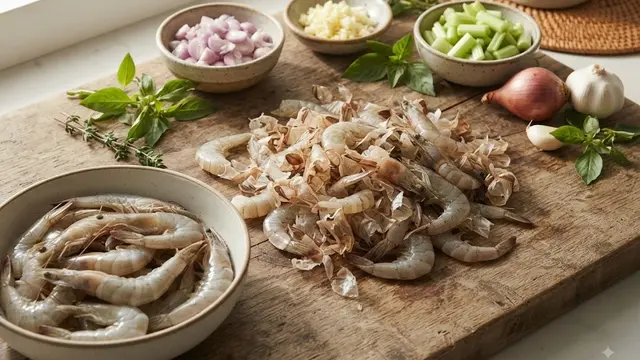 Cara membuat kaldu udang dari kulit dan kepala