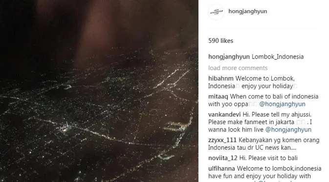 Gong Yoo berlibur ke lombok. (instagram.com/hongjanghyun)