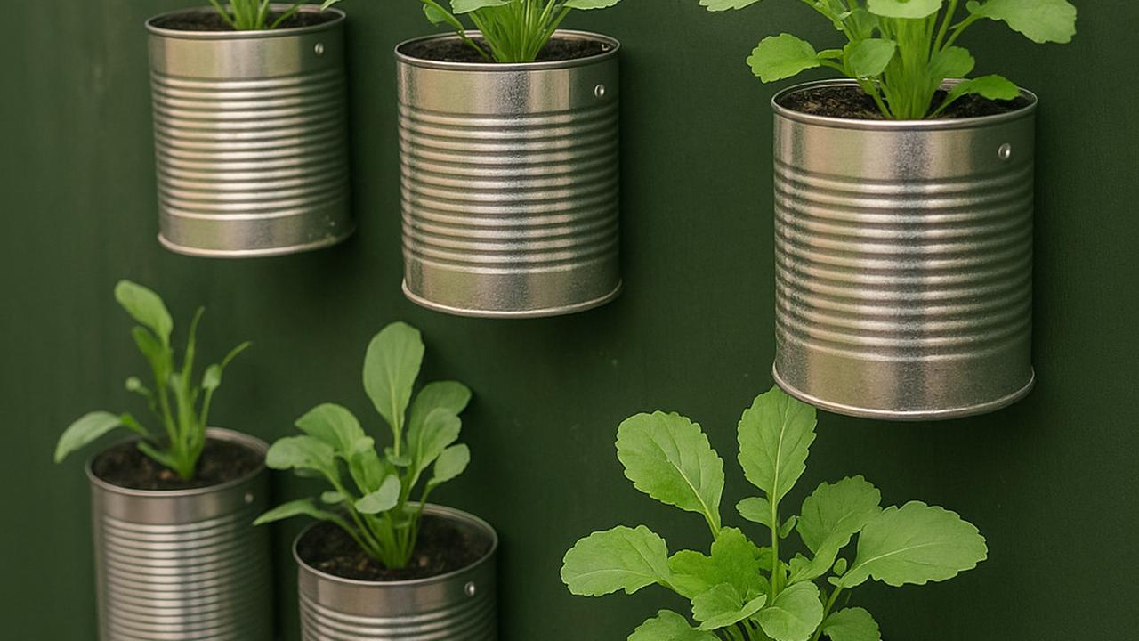 Kaleng Bekas Sebagai Media Tanam Sayur di Kebun Rumah