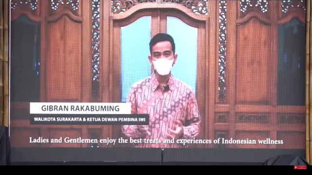 Gibram Rakabuming, Walikota Surakarta sekaligus Ketua Dewan Pembina IWI mendorong industri wellness di acara SMEs Future Village, side event G20 di Nusa Dua, Bali.