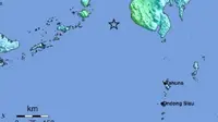 Gempa Magnitudo 7,0 mengguncang wilayah laut Kepulauan Sangihe, Sulut, Kamis (11/7/2024), pukul 19.13.17 WIB. (Liputan6.com/ Dok BMKG)