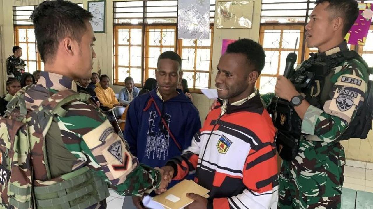 Satgas Yonif 743/PSY Perkuat Wawasan Kebangsaan Pelajar di Puncak Jaya Papua Tengah