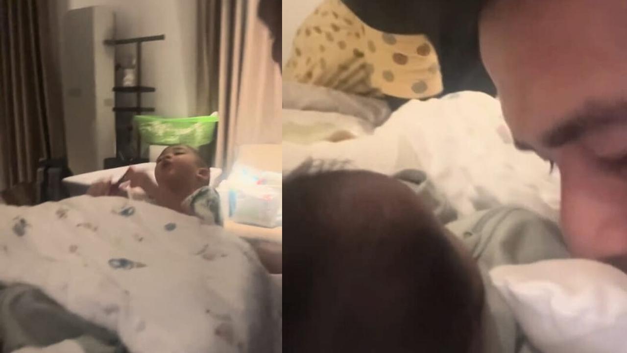 Potret Rayyanza yang cemburu dengan Baby Lily (Sumber: Instagram/@raffinagita1717)